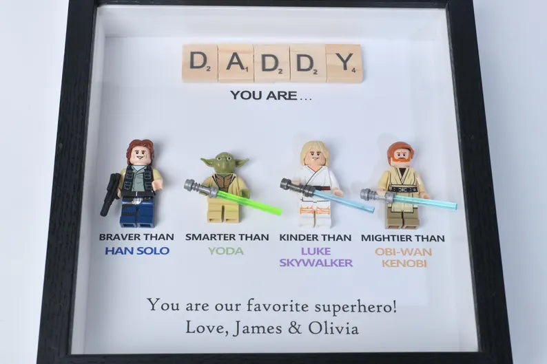 Personalized Star Wars gift, personalized box frame, personalized birthday gift, gift for dad, gift for papa, gift for son, Valentine's Day