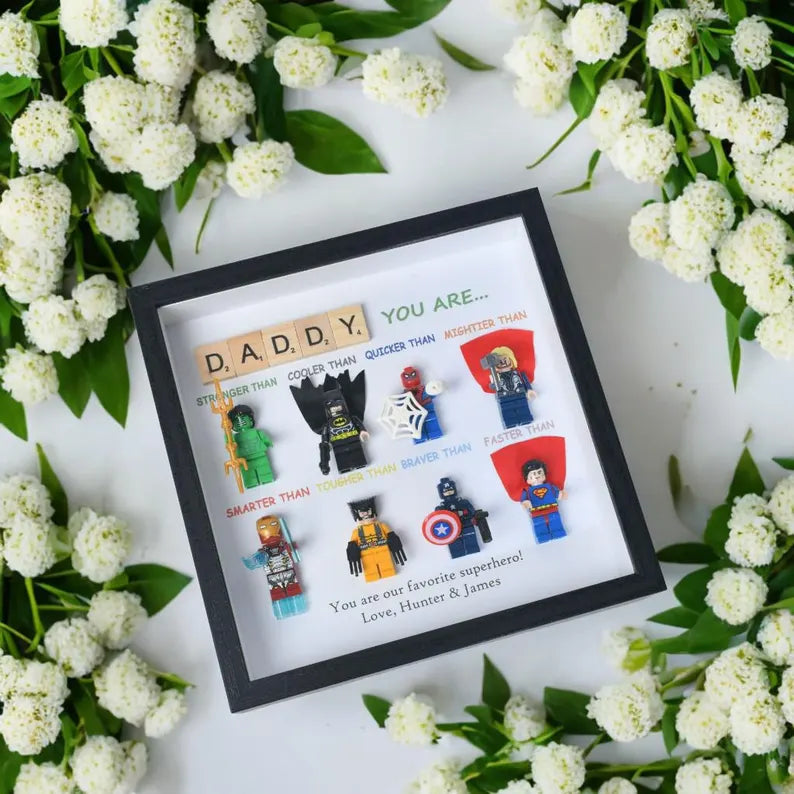 Personalized Father's Day photo frame, "You are my superhero," gift for dad, superhero dad, personalized photo frame, family anniversary gift