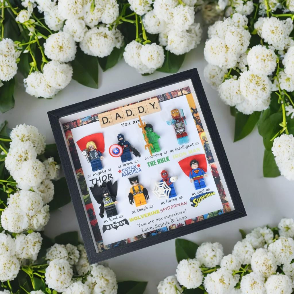 Personalized Father's Day photo frame, you are my superhero, gift for dad, superhero dad, personalized photo frame, family anniversary gift