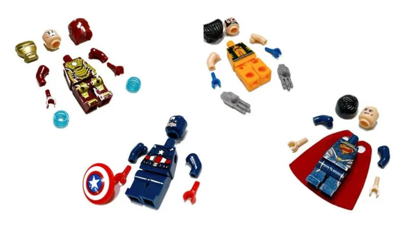 Gift for Dad: Set of 4 Superhero Figures | Personalized Framed Wall Hanging | Birthday Gift | Christmas Present