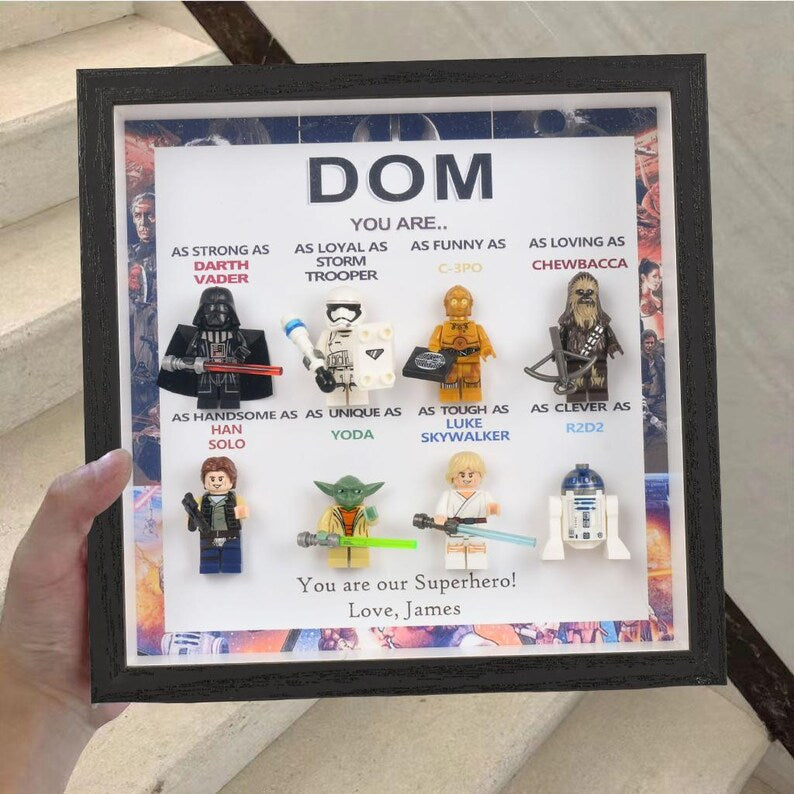 Personalized Star Wars gift, personalized box frame, personalized birthday gift, gift for dad, gift for papa, gift for son, Valentine's Day