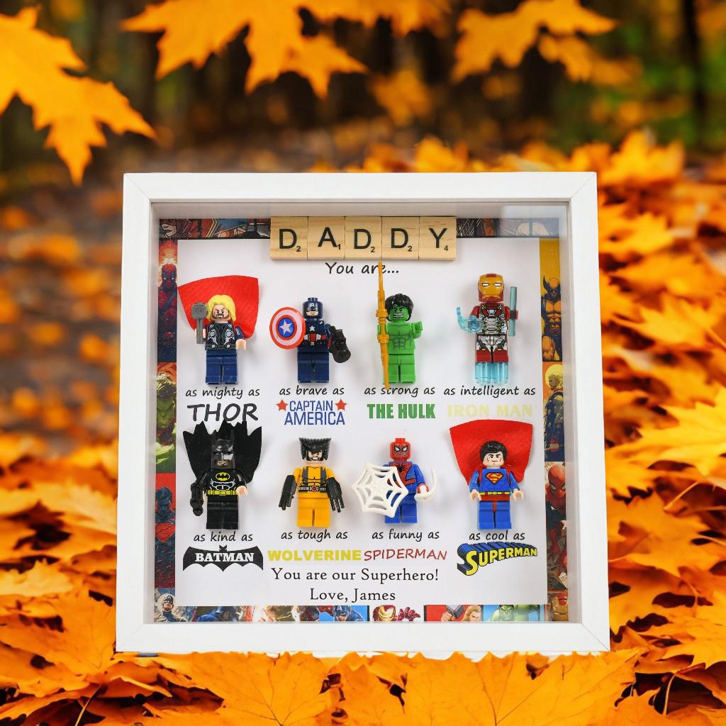 Personalized Father's Day photo frame, you are my superhero, gift for dad, superhero dad, personalized photo frame, family anniversary gift