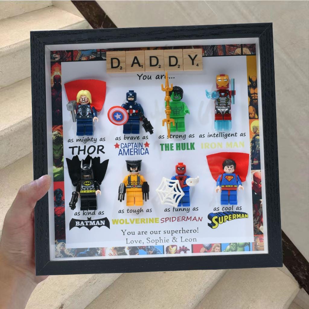 Personalized Father's Day photo frame, you are my superhero, gift for dad, superhero dad, personalized photo frame, family anniversary gift